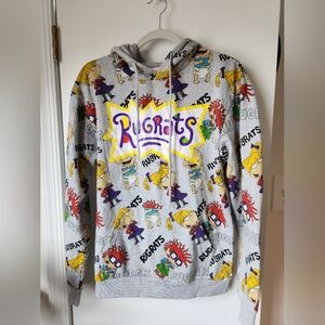 Vintage Rugrats Sweatshirt Nickelodeon 90s Cartoon Graphic Pullover Sz S Gray